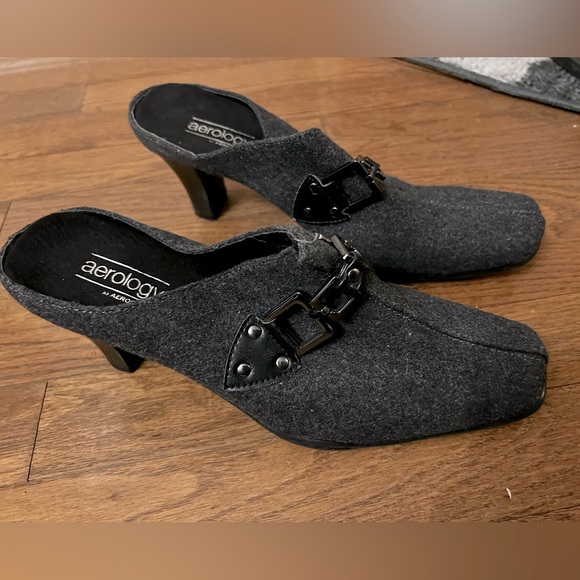 Aerology Shoes - Aerology mules coal colours with buckle size 8.5